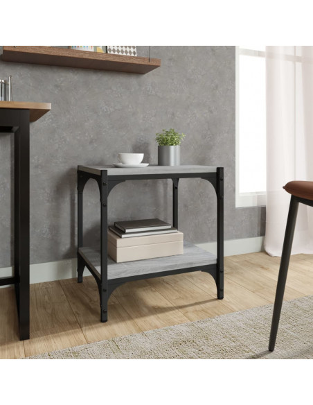 Mobile TV Grigio Sonoma 40x33x41 cm Legno Multistrato e Acciaio