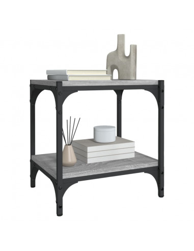 Mobile TV Grigio Sonoma 40x33x41 cm Legno Multistrato e Acciaio