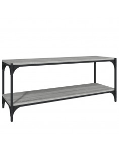Mobile TV Grigio Sonoma 100x33x41cm Legno Multistrato e Acciaio 2