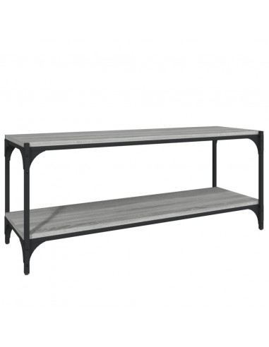 Mobile TV Grigio Sonoma 100x33x41cm Legno Multistrato e Acciaio