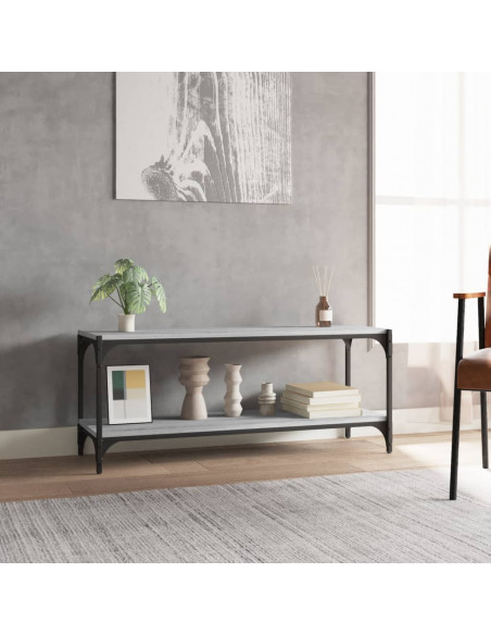Mobile TV Grigio Sonoma 100x33x41cm Legno Multistrato e Acciaio