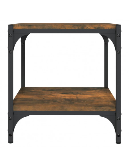 Mobile TV Rovere Fumo 40x33x41 cm Legno Multistrato e Acciaio