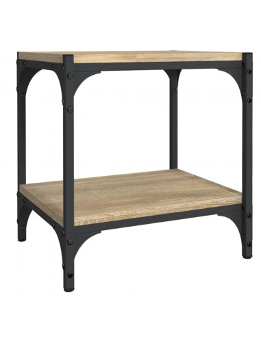 Mobile TV Rovere Sonoma 40x33x41 cm Legno Multistrato e Acciaio