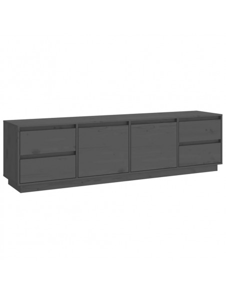 Mobile Porta TV Grigio 176x37x47,5 cm in Legno Massello di Pino