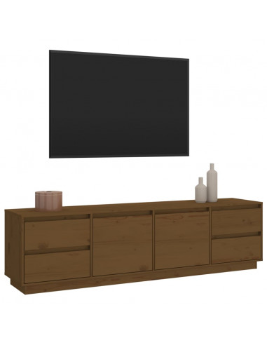 Mobile Porta TV Miele 176x37x47,5 cm in Legno Massello di Pino