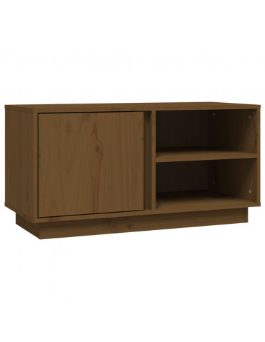 Mobile Porta TV Miele 80x35x40,5 cm in Legno Massello di Pino