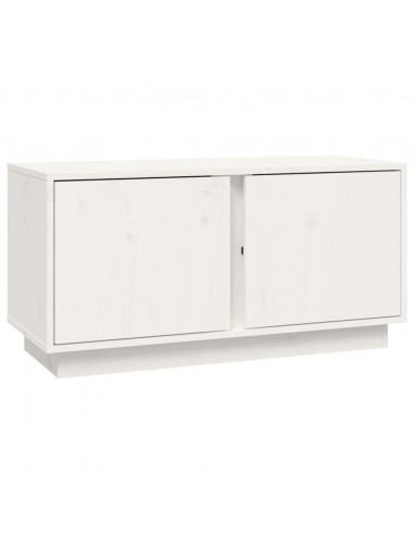 Mobile Porta TV Bianco 80x35x40,5 cm in Legno Massello di Pino