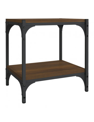 Mobile TV Rovere Marrone 40x33x41cm Legno Multistrato e Acciaio