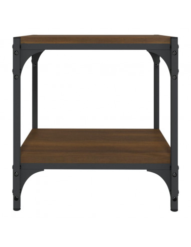 Mobile TV Rovere Marrone 40x33x41cm Legno Multistrato e Acciaio