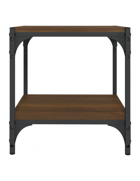 Mobile TV Rovere Marrone 40x33x41cm Legno Multistrato e Acciaio