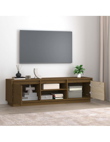Mobile Porta TV Miele 140x35x40 cm in Legno Massello di Pino