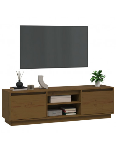 Mobile Porta TV Miele 140x35x40 cm in Legno Massello di Pino