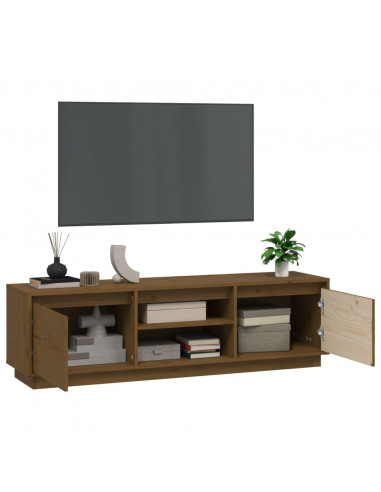 Mobile Porta TV Miele 140x35x40 cm in Legno Massello di Pino
