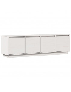Mobile Porta TV Bianco 156x37x45 cm in Legno Massello di Pino 2