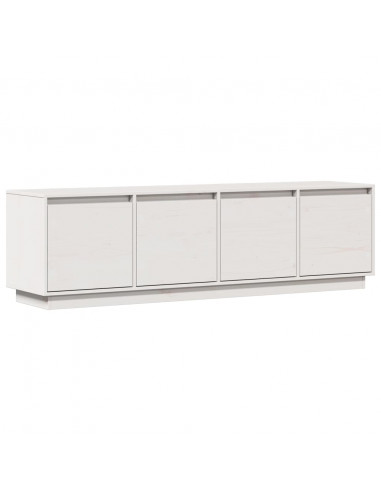 Mobile Porta TV Bianco 156x37x45 cm in Legno Massello di Pino