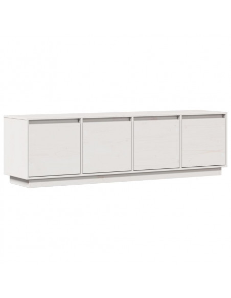 Mobile Porta TV Bianco 156x37x45 cm in Legno Massello di Pino
