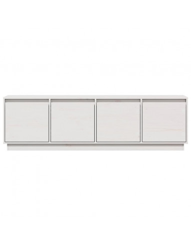 Mobile Porta TV Bianco 156x37x45 cm in Legno Massello di Pino