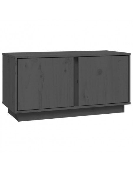 Mobile Porta TV Grigio 80x35x40,5 cm in Legno Massello di Pino