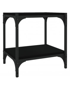 Mobile Porta TV Nero 40x33x41 cm in Legno Multistrato e Acciaio 2
