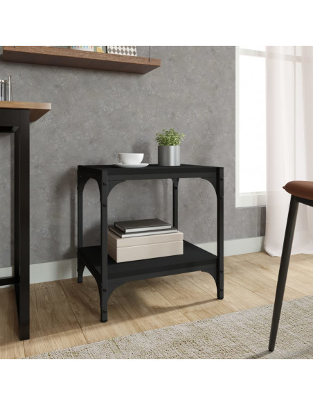 Mobile Porta TV Nero 40x33x41 cm in Legno Multistrato e Acciaio