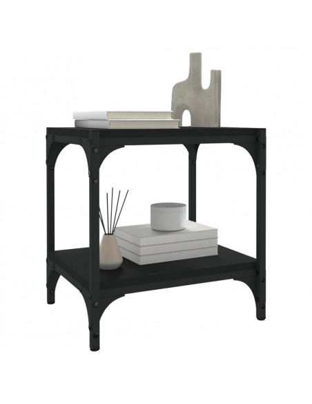 Mobile Porta TV Nero 40x33x41 cm in Legno Multistrato e Acciaio
