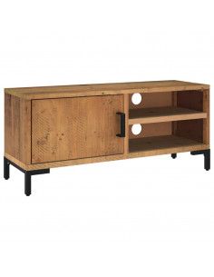 Mobile TV Marrone 90x30x40 cm in Legno Massello di Pino 2
