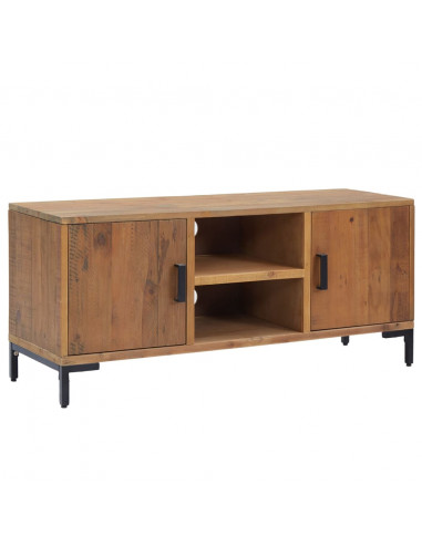 Mobile TV Marrone 110x35x48 cm in Legno Massello di Pino
