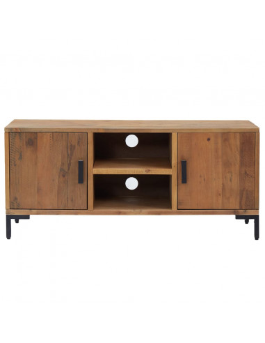 Mobile TV Marrone 110x35x48 cm in Legno Massello di Pino