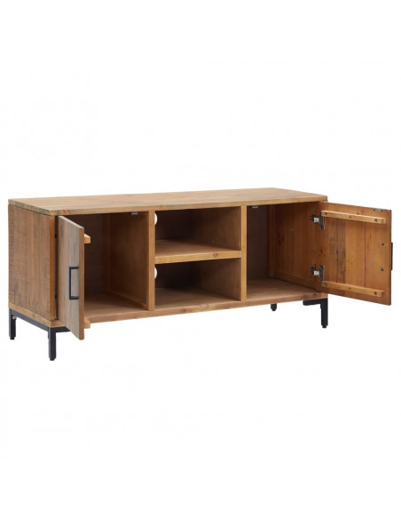 Mobile TV Marrone 110x35x48 cm in Legno Massello di Pino