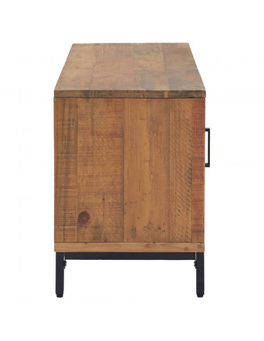 Mobile TV Marrone 110x35x48 cm in Legno Massello di Pino