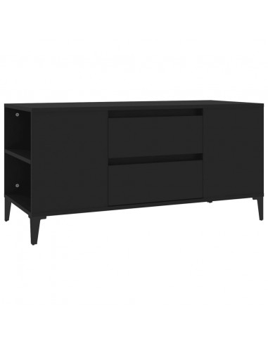 Mobile Porta TV Nero 102x44,5x50 cm in Legno Multistrato