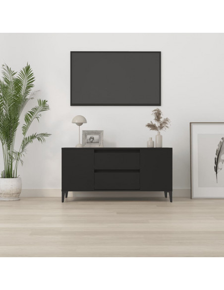 Mobile Porta TV Nero 102x44,5x50 cm in Legno Multistrato