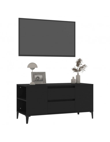 Mobile Porta TV Nero 102x44,5x50 cm in Legno Multistrato
