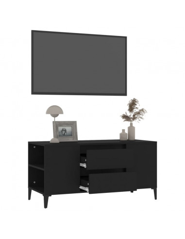 Mobile Porta TV Nero 102x44,5x50 cm in Legno Multistrato