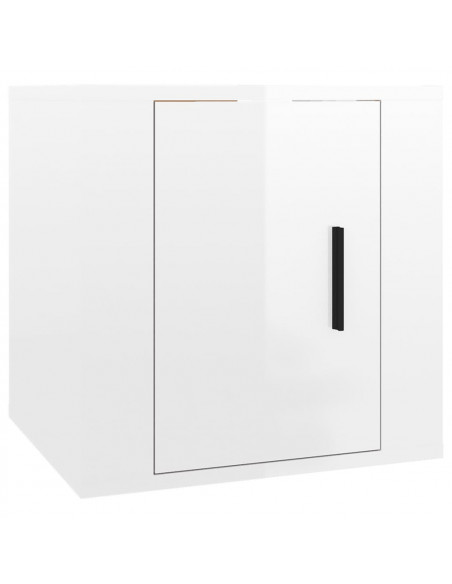 Mobile Porta TV a Parete Bianco Lucido 40x34,5x40 cm