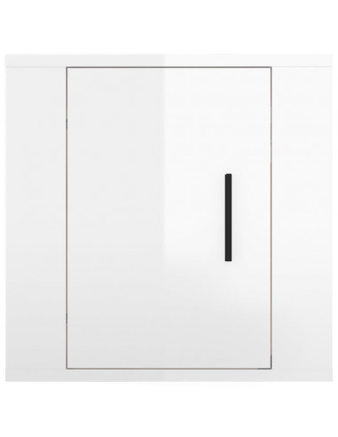 Mobile Porta TV a Parete Bianco Lucido 40x34,5x40 cm