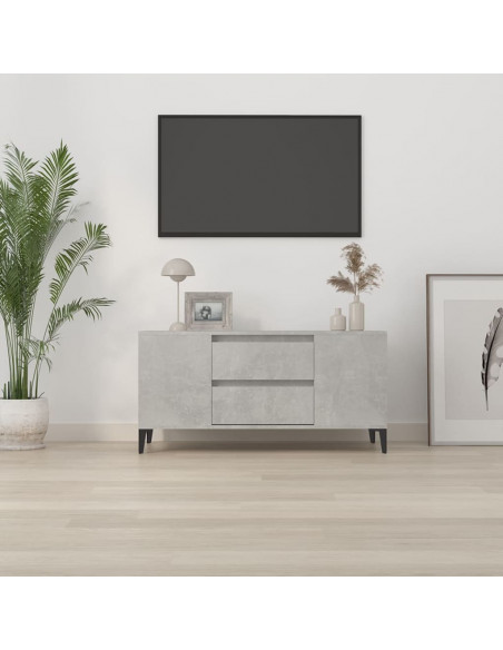 Mobile per TV Grigio Cemento 102x44,5x50 cm Legno Multistrato