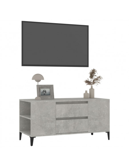 Mobile per TV Grigio Cemento 102x44,5x50 cm Legno Multistrato