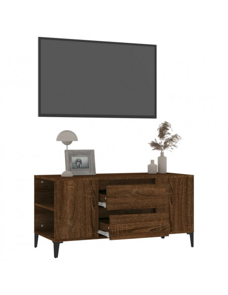 Mobile Porta TV Rovere Marrone 102x44,5x50 cm Legno Multistrato