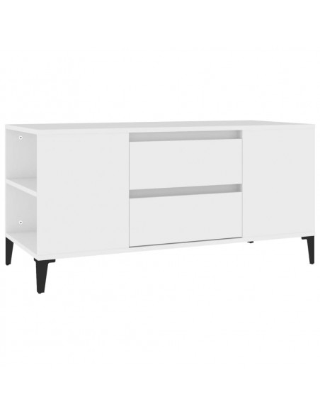 Mobile Porta TV Bianco 102x44,5x50 cm in Legno Multistrato