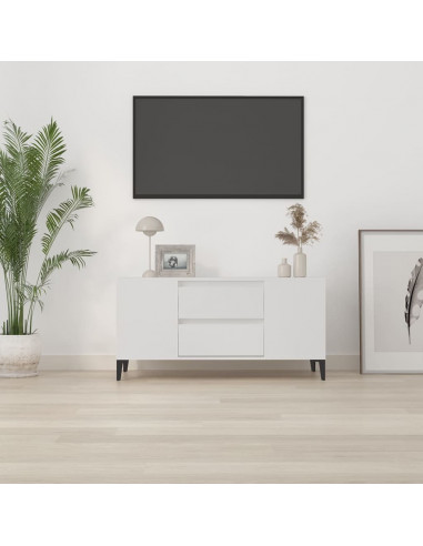 Mobile Porta TV Bianco 102x44,5x50 cm in Legno Multistrato