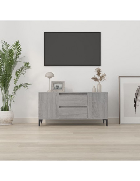 Mobile Porta TV Grigio Sonoma 102x44,5x50 cm Legno Multistrato