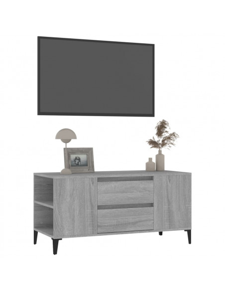 Mobile Porta TV Grigio Sonoma 102x44,5x50 cm Legno Multistrato