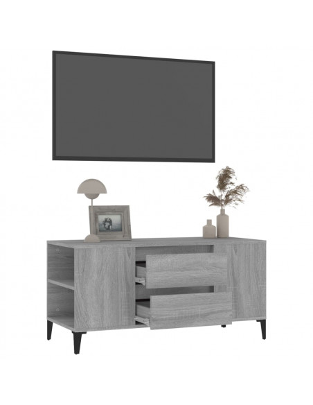 Mobile Porta TV Grigio Sonoma 102x44,5x50 cm Legno Multistrato
