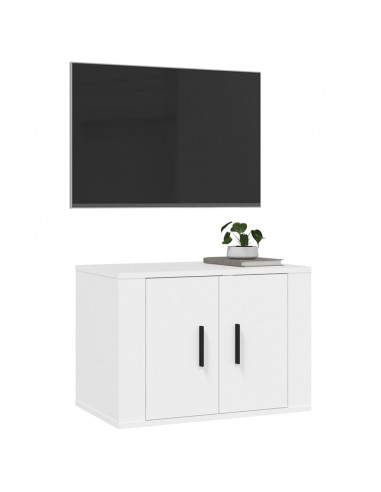 Mobile Porta TV a Parete Bianco 57x34,5x40 cm