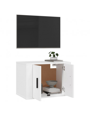 Mobile Porta TV a Parete Bianco 57x34,5x40 cm