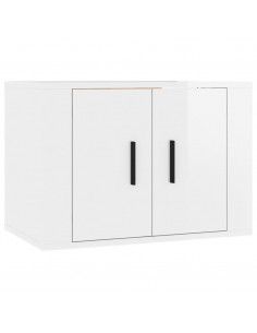 Mobile Porta TV a Parete Bianco Lucido 57x34,5x40 cm 2