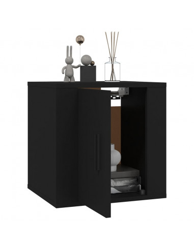 Mobile Porta TV a Parete Nero 40x34,5x40 cm