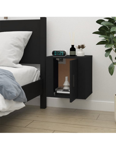 Mobile Porta TV a Parete Nero 40x34,5x40 cm