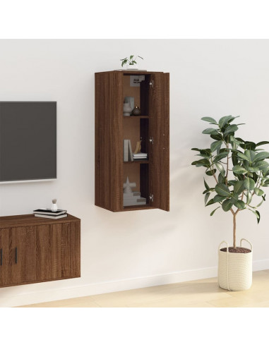 Mobile Porta TV a Parete Rovere Marrone 40x34,5x100 cm